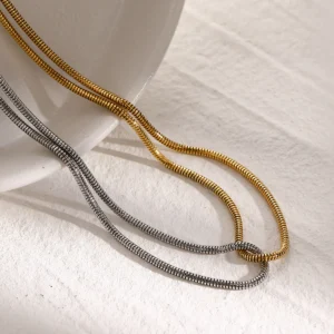 Γυναικείο κολιέ Snake Chain από ανοξείδωτο ατσάλι σε χρυσό και ασημί χρώμα