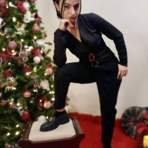 Ελαστικό παντελόνι με λάστιχο και ζώνη
