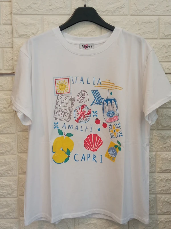 Γυναικείο Βαμβακερό T-Shirt Italia – μπροστινή όψη